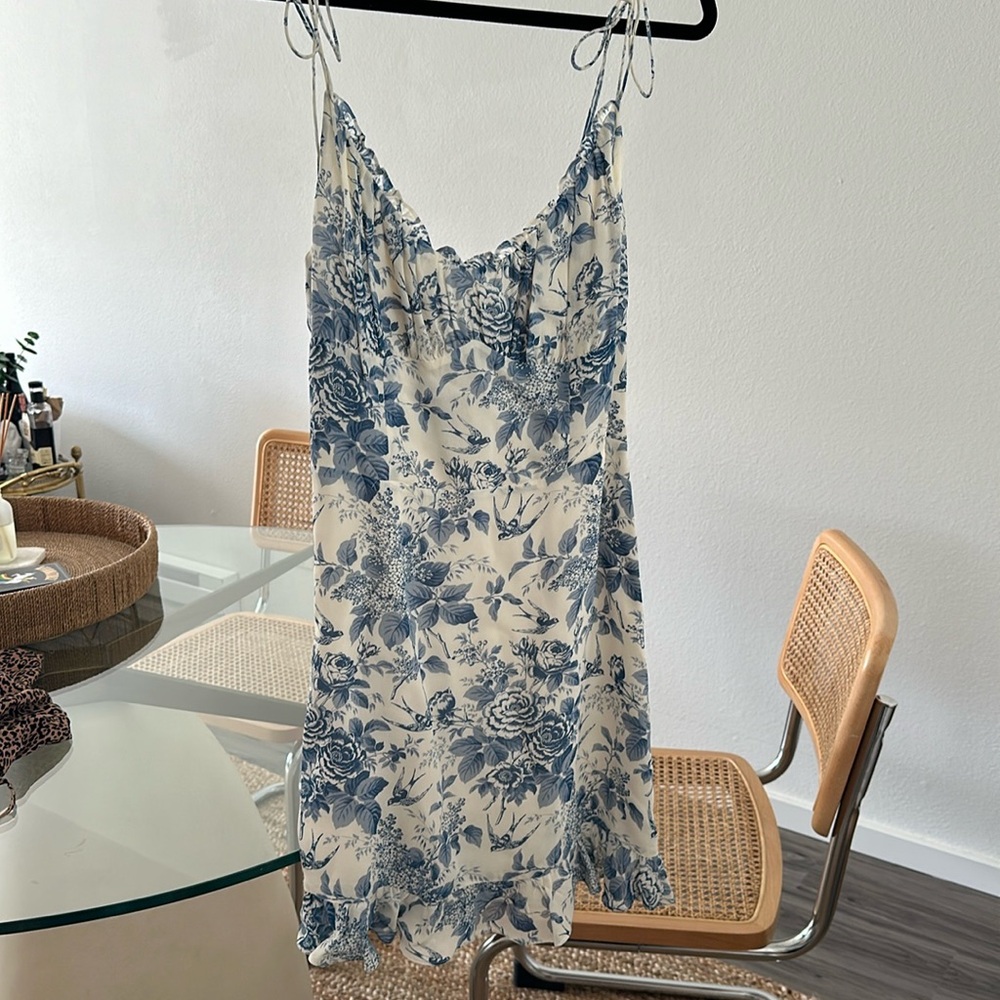 Reformation blue and white dress